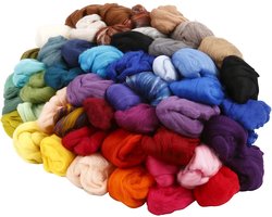 Merino Wol - Assortiment, 28 micron, kleuren assorti, Zuid-Afrika/Australië, 40x10 gr