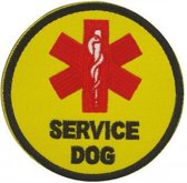 Militaire patch embleem Service Dog geel met velcro