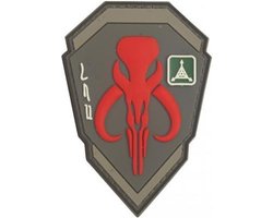 Headhunter Boba Fat Mandalorian Bantha Skull Dark Earth Rood PVC patch embleem met klittenband