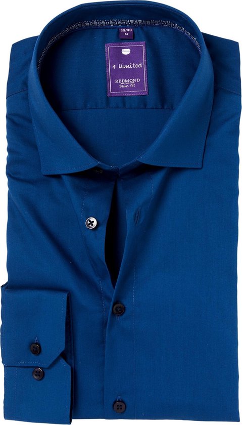 Verslaggever Reageren vertrouwen Redmond Slim Fit overhemd - blauw (contrast) - Strijkvriendelijk -  Boordmaat: 41/42 | bol.com