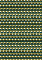 Cadeaupapier Driehoeken Petrol Groen- Breedte 60 cm - 200m lang