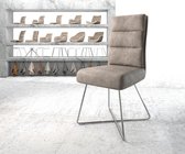 Gestoffeerde-stoel Pela-Flex X-frame roestvrij staal taupe vintage