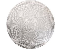 HomePlaceEU round Anti-slip Placemat 41 cm Zilver per 2 stuks