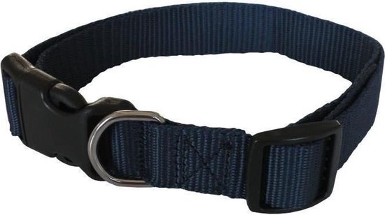YAGO Klassieke blauwe nylon halsband voor grote hond, maat L 40-58 cm bol.com