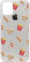 ADEL Siliconen Back Cover Softcase Hoesje Geschikt voor iPhone 11 - Junkfood Pizza Patat Hotdog Hamburger