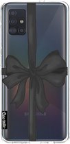 Casetastic Samsung Galaxy A51 (2020) Hoesje - Softcover Hoesje met Design - Black Ribbon Print