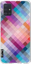 Casetastic Samsung Galaxy A51 (2020) Hoesje - Softcover Hoesje met Design - Seamless Cubes Print