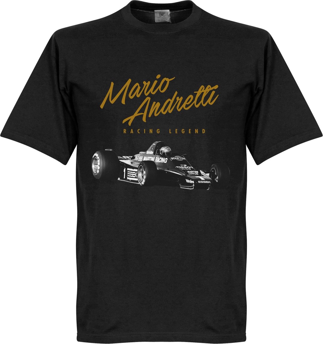 Mario Andretti T-Shirt - Zwart - 3XL