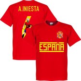 Spanje A. Iniesta 6 Gallery Team T-Shirt - Rood - XS