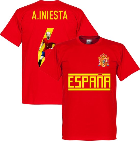 T-Shirt Équipe Espagne A. Iniesta 6 Gallery - Rouge - XS