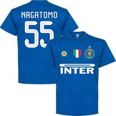 Inter Milan Nagatomo 55 Team T-Shirt - Blauw - XL