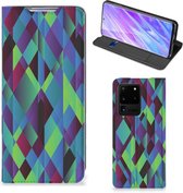Stand Case Samsung Galaxy S20 Ultra Abstract Green Blue