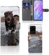 Book Case Geschikt voor Samsung Galaxy S20 Ultra Telefoonhoesje met Pasjes Honden Labrador