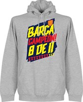 Barcelona Campion 8 de 11 Hoodie - Grijs - XXL