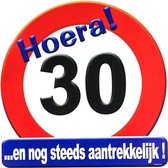 Hulde stopbord 30 jaar - 50 x 50 cm - Feestartikelen/versiering verjaardag leeftijden - Verkeersbord