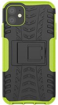 GadgetBay Hybride standaard case shockproof hoesje iPhone 11 - Groen Zwart