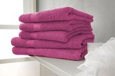 Twentse Damast Luxe Katoenen Badstof Handdoeken - Badhanddoeken - 2 stuks - 50x100 cm - Fuchsia Roze