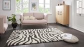 Hoogpolig vloerkleed zebra Moss - crème 200x290 cm