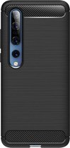 Shop4 - Xiaomi Mi 10 Pro Hoesje - Zachte Back Case Carbon Zwart