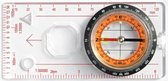 Kompas - Kaart Kompas - Kompas Liniaal - Plaatkompas - Kompas met Afstandsliniaal en Vergrootglas - Transparant