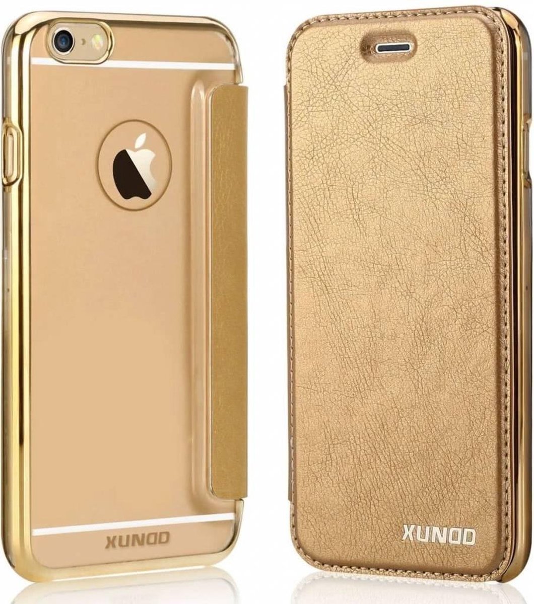 XUNDD iPhone 5 / 5S Flip Case met transparent Back Cover Goud