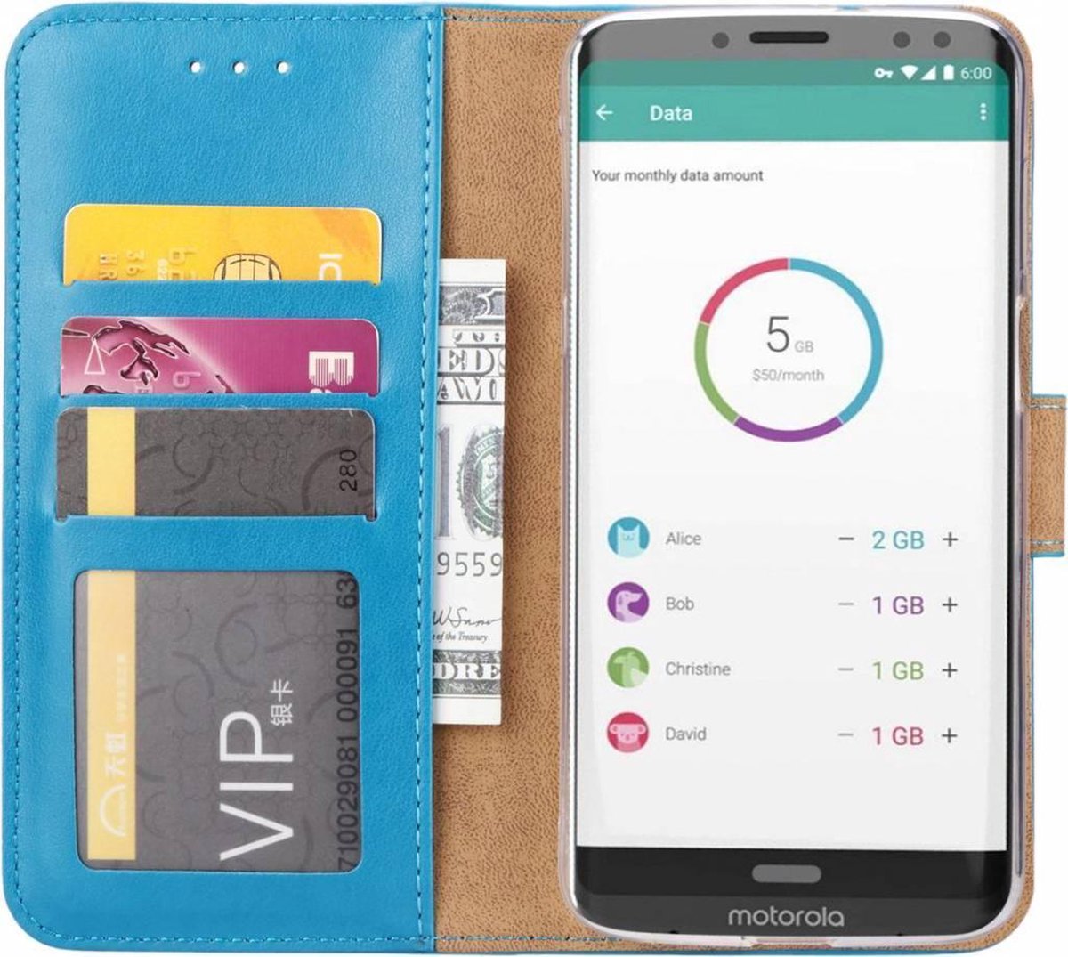 Nokia 7 + (Plus) hoesje book case style / portemonnee case Blauw