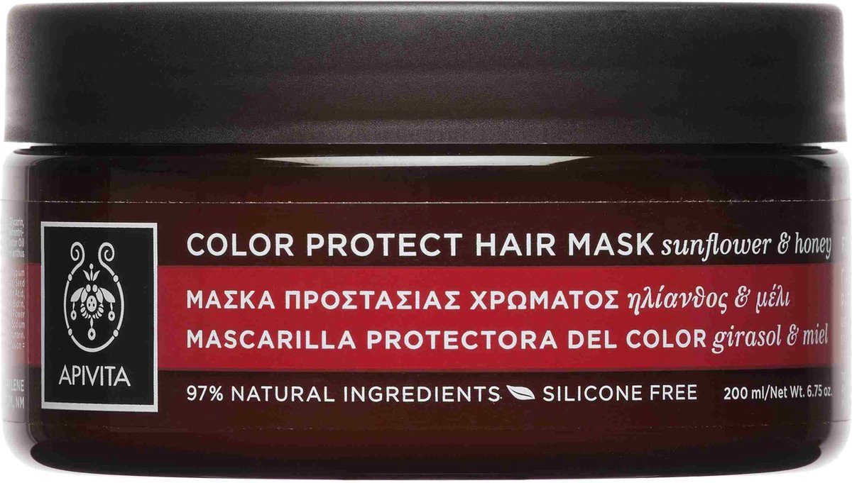 Apivita Hair Care Treatment Color Protect Hair Mask Masker Gekleurd Haar 200ml