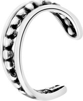 Lucardi Dames Zilveren ear cuff bewerkt 11mm Bali - Oorbellen - Cadeau - Echt Zilver - Zilverkleurig