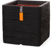 Capi Europe - Bloempot vierkant Rib NL 30x30x30 zwart