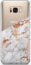 Casimoda® hoesje - Geschikt voor Samsung S8 - Marmer Rosegoud - Backcover - Siliconen/TPU - Rosekleurig