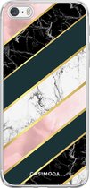 iPhone 5/5S/SE siliconen hoesje - Marble stripes