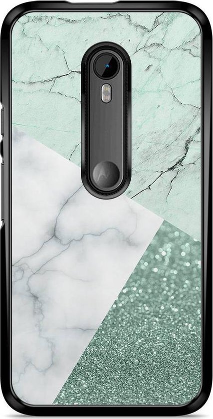 nood Dakloos Jaarlijks Motorola Moto G (3rd gen) hoesje - Minty marmer collage | bol.com