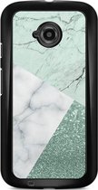 Motorola Moto E 2015 hoesje - Minty marmer collage