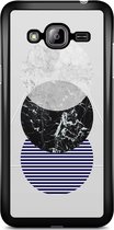 Samsung J3 hoesje - Marble twist | Samsung Galaxy J3 (2016) case | Hardcase backcover zwart