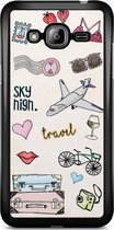 Samsung J3 hoesje - Let's travel | Samsung Galaxy J3 (2016) case | Hardcase backcover zwart