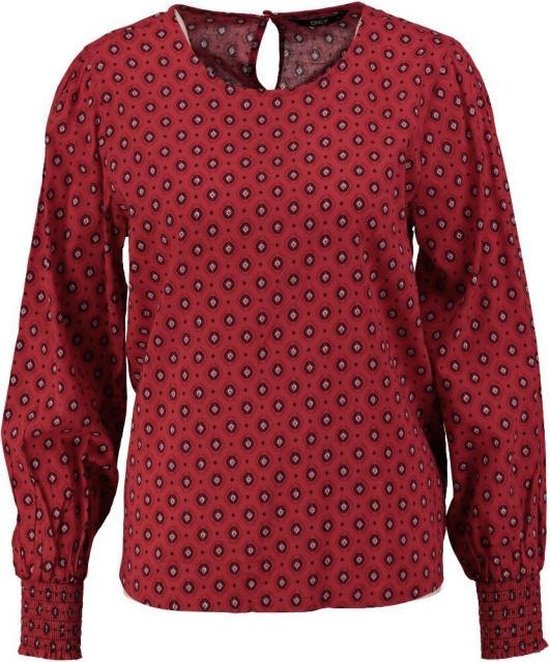 Only zachte rode blouse longsleeve van stevig katoen viscose - maat 36 -  dames | bol.com