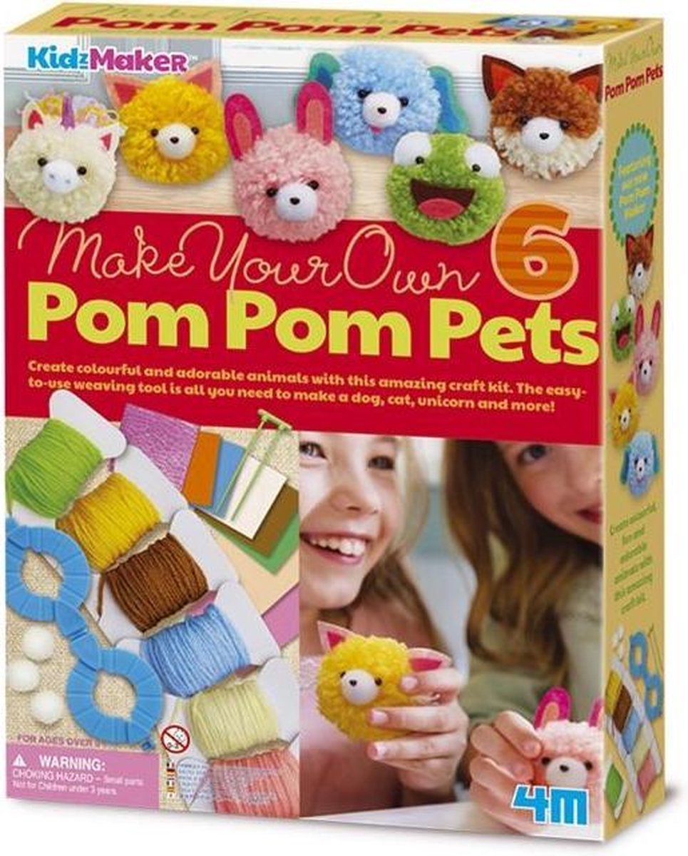 4m Knutselset Maak Je Eigen Pom Pom Dieren 6 Stuks Bol Com
