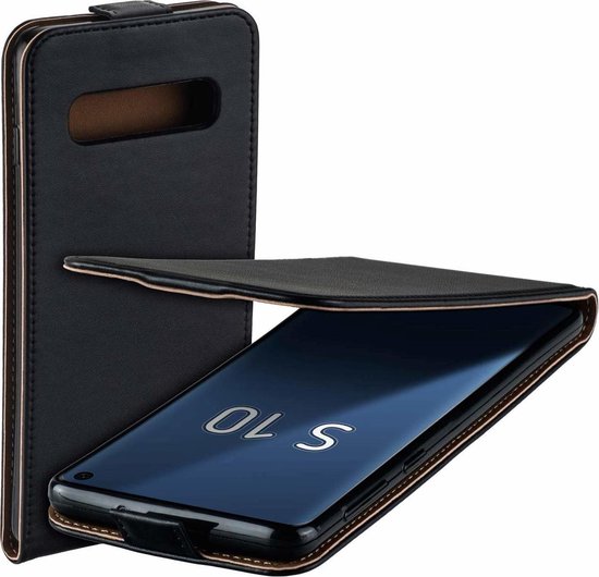 Housse Samsung Galaxy S10 Plus Housse en cuir PU Flip Case Noir | bol.com