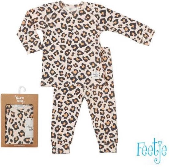 Feetje Premium pyjama Leopard Lux perzik|MT. 80