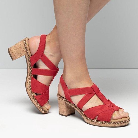 Gabor Comfort sandalen met hak rood - Maat 43.5 | bol.com
