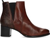 No Stress - Dames - Cognac enkellaarsjes met hak - Maat 38