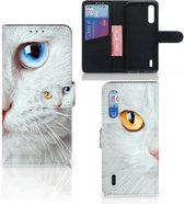 Xiaomi Mi 9 Lite Telefoonhoesje met Pasjes Witte Kat