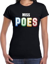 Fout Miss POES t-shirt zwart voor dames - fout mispoes fun shirt XL