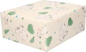 2x Inpakpapier/cadeaupapier baby 200 x 70 cm pastel groen olifantjes print - Babyshower/kraamvisite - Cadeauverpakking kadopapier