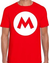 Mario loodgieter verkleed t-shirt rood voor heren M