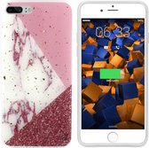 BackCover Marble Glitter voor Apple iPhone 8 Plus/7 Plus Wit
