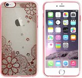 Backcover Clear Bumperlook voor Apple iPhone 6 Plus/6S Plus Flower Rosé Goud