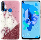 BackCover Marble Glitter voor Huawei P20 Lite 2019 Wit