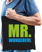 Mr. wonderful cadeau tas zwart voor heren cadeau katoenen tas zwart voor heren - kado tas / tasje / shopper