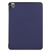 Tablet hoes geschikt voor iPad Pro 12.9 (2020) - Tri-Fold Book Case - Donker Blauw
